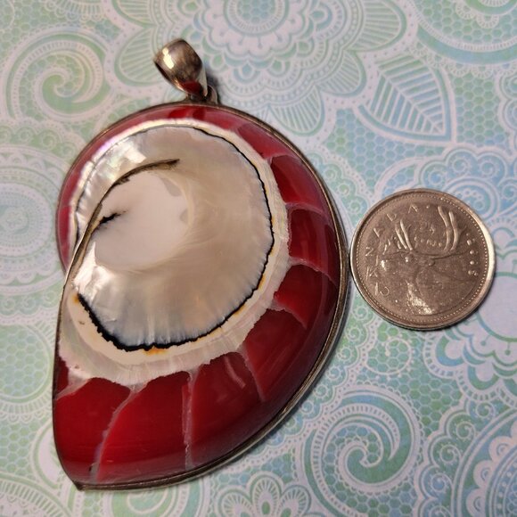 Mens Statement Nautilus Shell Pendant Sterling Silver 925 - Picture 3 of 16